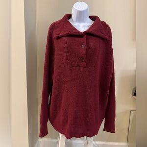 Aerie Deep Red Cowl Neck Sweater